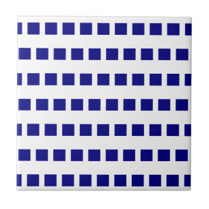 Keramische tegel blauw en wit geruit tegeltje