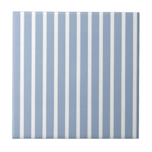 Keramische tegel blauw gestreept tegeltje