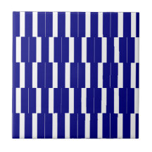 Keramische tegel blauw-wit gestreept