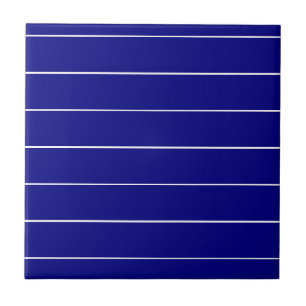 Keramische tegel blauw & witte streep tegeltje