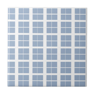 Keramische tegel blauw & witte streep vierkant tegeltje