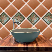 Keramische tegel, CraftsmanMaple Leaf groen en kop Tegeltje