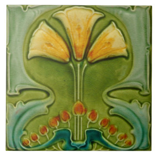 Keramische Tegel - Floral Art Nieuw Tegeltje