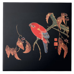 KERAMISCHE TEGEL: JAPANESE WOODBLOCK : ITÖ JUKUKC TEGELTJE