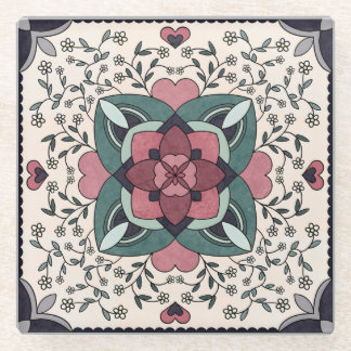 Keramische Tegel, klein (4,25 x 4,25 inch) Glazen Onderzetter