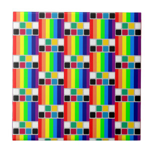 Keramische tegel kleurrijk kleuren vierkant tegeltje