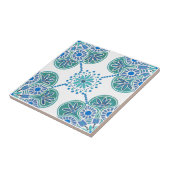 Keramische Tegel met blauw en groen Tegeltje (Zijkant)
