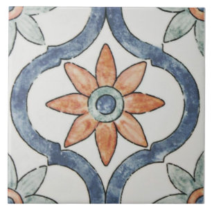 Keramische tegel - modern bloemendesign tegeltje