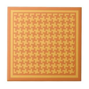 Keramische Tegel, Oranje Dogstooth Check Tegeltje