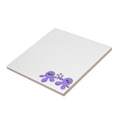 Keramische Tegel Paarse octopus Tegeltje (Zijkant)