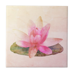 KERAMISCHE TEGEL: PINKLOTUS TEGELTJE
