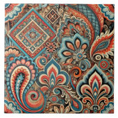 Keramische Tegel: Retro Pop Bloom Tegeltje (Voorkant)