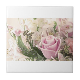 Keramische Tegel Roze Rose Floral Tegeltje