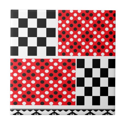 Keramische Tegel Rustic Red Abstract Tegeltje (Voorkant)