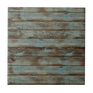 Keramische Tegel rustiek hout blauw Tegeltje