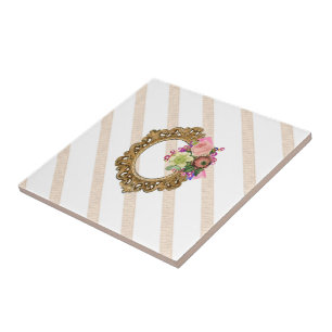 Keramische Tegel Streep Beige & White Stripe Tegeltje