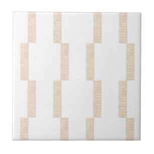 Keramische Tegel Streep Beige & Witte Streep Tegeltje