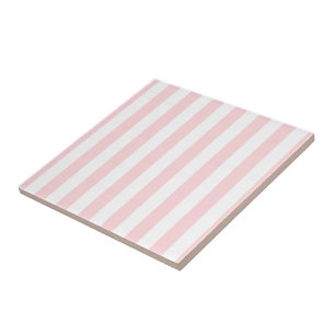 Keramische tegel streep roze & witte streep tegeltje