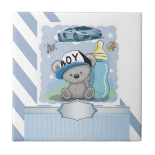 Keramische Tegel Stripe Blauw & Wit Stripe Boy Tegeltje