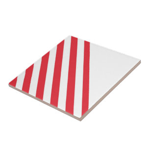 Keramische Tegel Stripe Rood & Wit Stripe Tegeltje