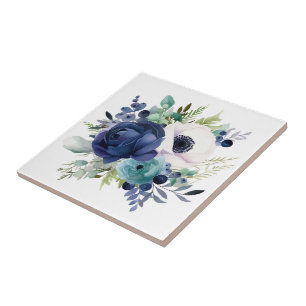 Keramische Tegel/Trivet-Floral Tegeltje