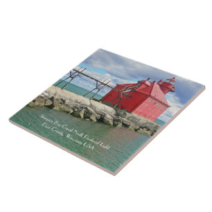 KERAMISCHE TEGEL / TRIVET MET RODE VUURTOREN EN PI TEGELTJE