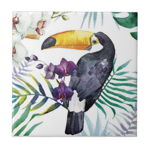 Keramische Tegel - Tropical Bird Tegeltje