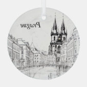 keramische Tegel van Praag Glas Ornament (Achterkant)