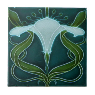 Keramische tegel - Vintage uitziende Art Nouveau b Tegeltje