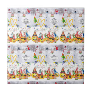 Keramische Tegel Vrolijk Kerstfeest Gelukkige Verj Tegeltje