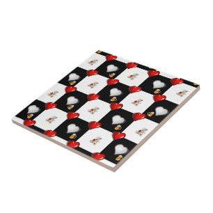 Keramische Tegel White Teddy Bear Beer Tegeltje