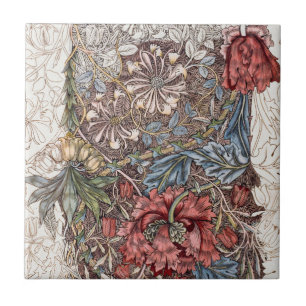 KERAMISCHE TEGEL: WILLIAM MORRIS : WILD TULIP TEGELTJE