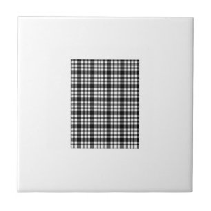Keramische tegel wit en zwart geruit tegeltje