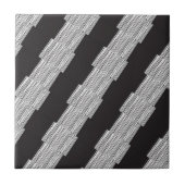 Keramische Tegel Wit en Zwart Plaid Tegeltje (Voorkant)