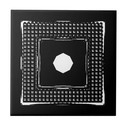 Keramische Tegel wit en zwart Tegeltje (Voorkant)