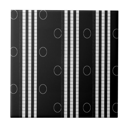 Keramische Tegel wit en zwart Tegeltje (Voorkant)