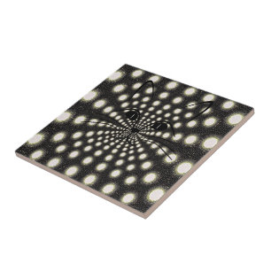 Keramische Tegel Witte en Zwarte Cirkelkatten Tegeltje