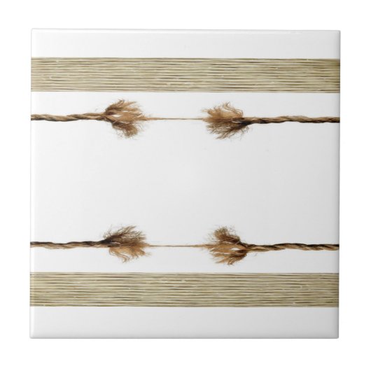 Keramische Tegel Witte Rope Natural Tegeltje (Voorkant)