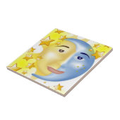 Keramische Tegel Zon Maan Gele Sterren Tegeltje (Zijkant)