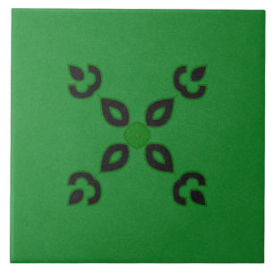 Keramische Tegel - Zwart en groen getextureerd des Tegeltje