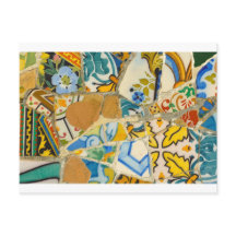 Keramische Tegels in Parc Guell in Barcelona, Span