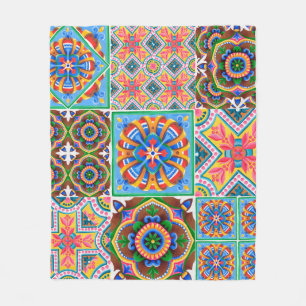 Keramische tegels, majolica, ornamentabstract, ara fleece deken