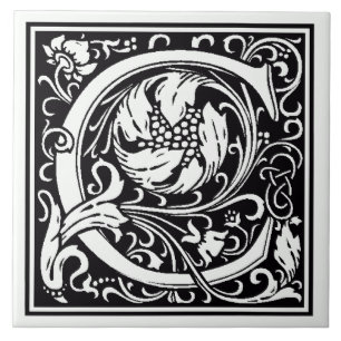 Keramische tegels - Monogram Letter C Tegeltje