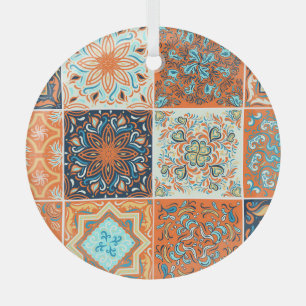 Keramische tegels ornamenten: abstract patroon. glas ornament