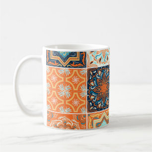 Keramische tegels ornamenten: abstract patroon. koffiemok