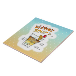 KERAMISCHE TEGELS - WHISKEY SOUR RECEPT COCKTAIL K TEGELTJE