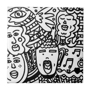 Keramische tegels - zwart en wit tegeltje