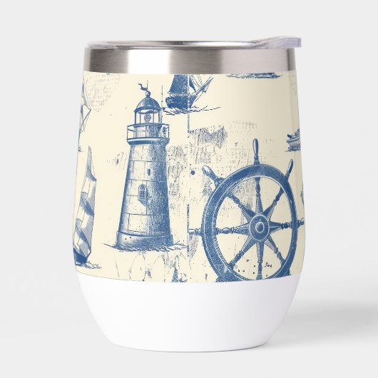 Keramische Thermos Mok met Marine Elements (Links)