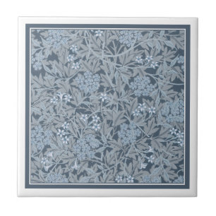KERAMISCHE TIL : WILLIAM MORRIS : BLAUWE JASMINE TEGELTJE