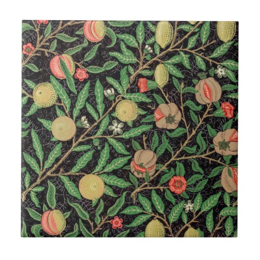 KERAMISCHE TIL ; WILLIAM MORRIS : POMEGRANAAT TEGELTJE (Voorkant)